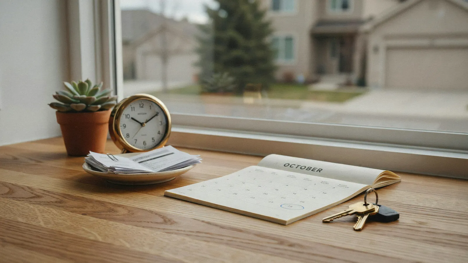 House keys and a calendar marking the redemption period set by an Order Nisi in Airdrie