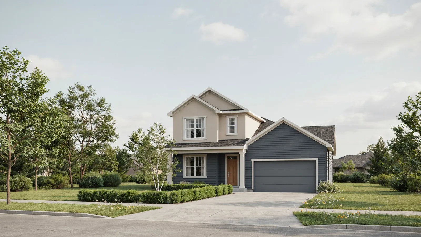 The exterior of a well kept two storey home being valued in Airdrie